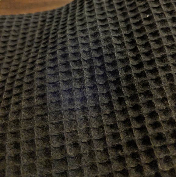 Black Waffle Bathrobe - Picture 2 of 3